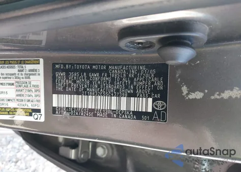 2005 Toyota Corolla S из США, поврежденный, VIN 2T1BR32E55C437398